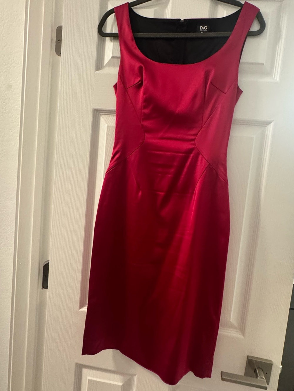 Dolce & Gabbana Fuchsia Satin Midi Dress Italian size 40 U.S. size S- small